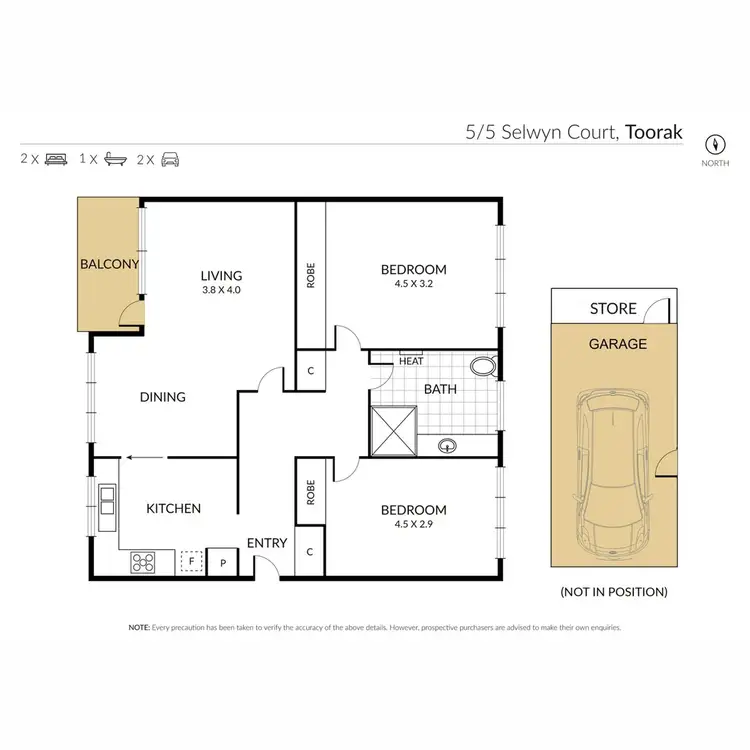 Floorplan of Homely apartment listing, 5/5 Selwyn Court, Toorak VIC 3142