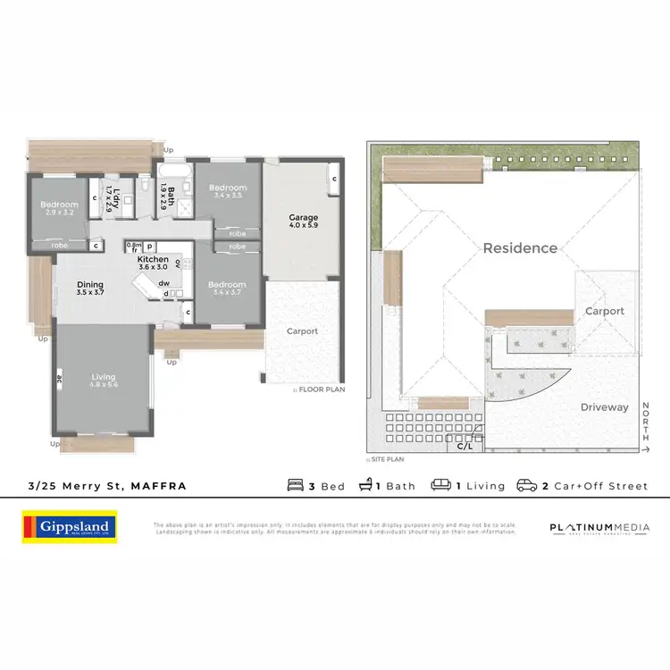 Floorplan of Homely unit listing, 3/25 Merry Street, Maffra VIC 3860