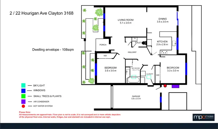 Floorplan of Homely unit listing, 2/22 Hourigan Avenue, Clayton VIC 3168