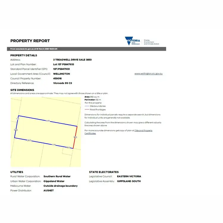 Floorplan of Homely land listing, 3 Treadwell Drive, Sale VIC 3850