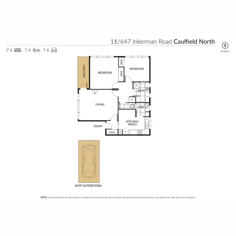 Floorplan of Homely apartment listing, 13/647 Inkerman Road, Caulfield North VIC 3161