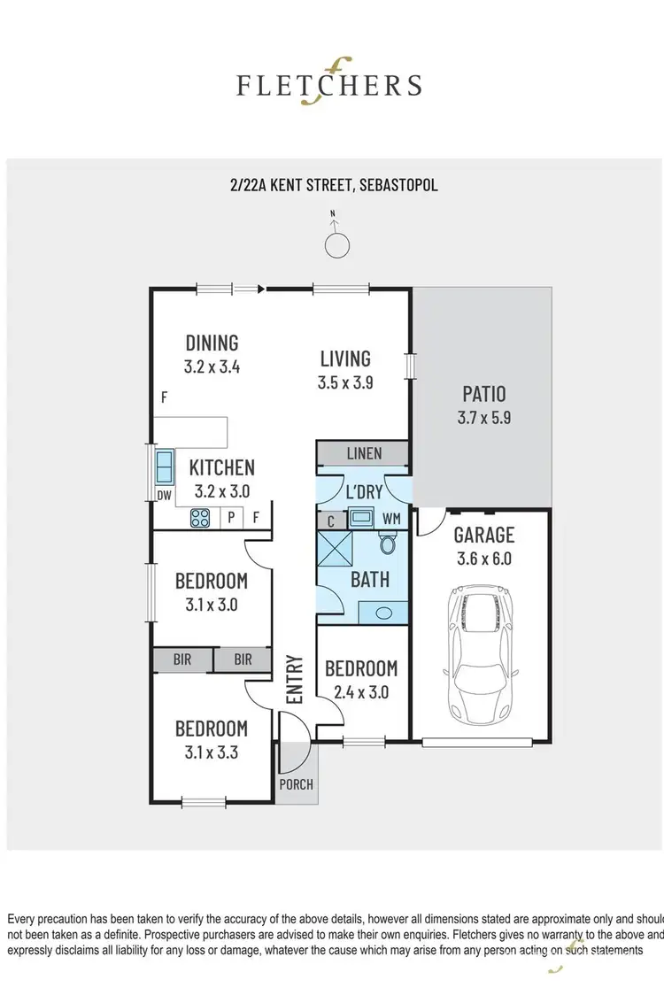 Floorplan of Homely unit listing, 2/22A Kent Street, Sebastopol VIC 3356
