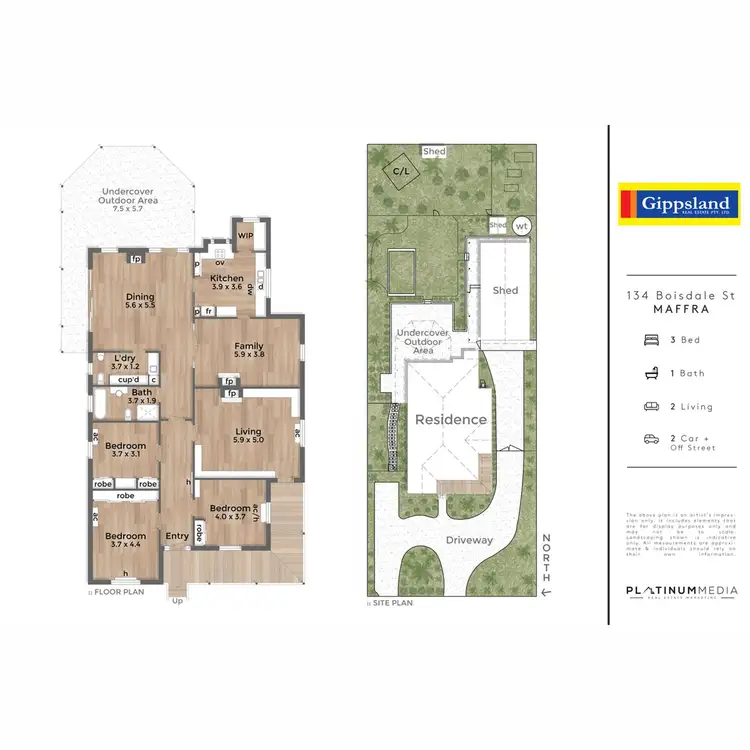 Floorplan of Homely house listing, 134 Boisdale Street, Maffra VIC 3860