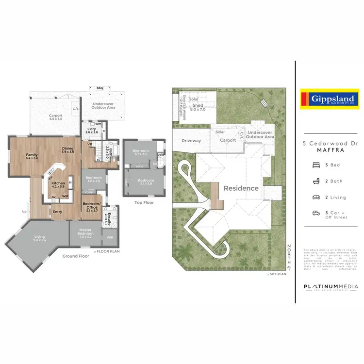 Floorplan of Homely house listing, 5 Cedarwood Drive, Maffra VIC 3860