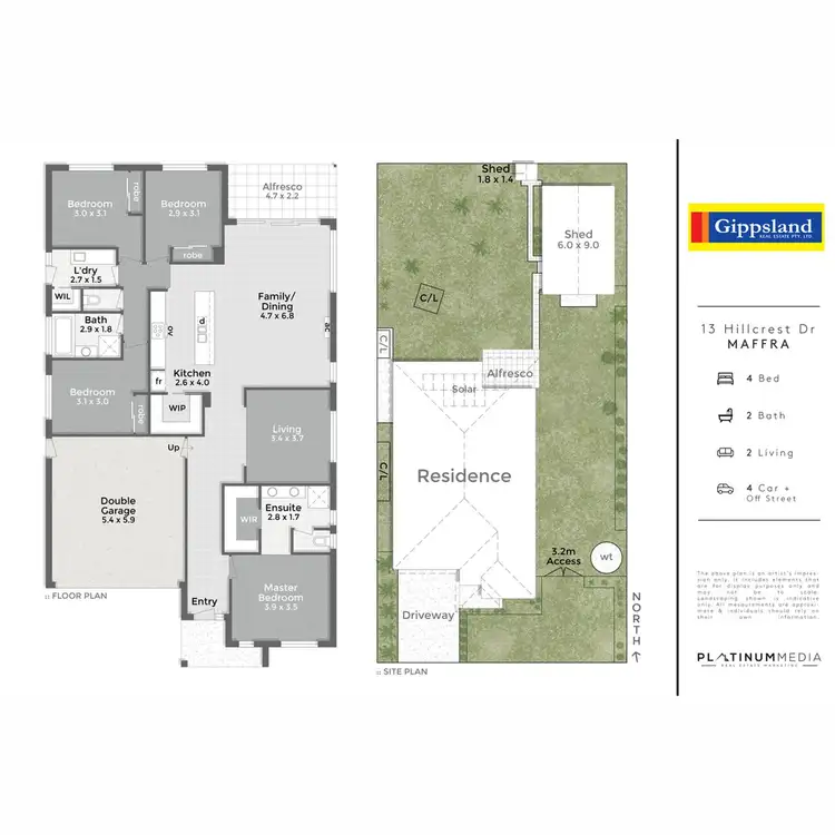 Floorplan of Homely house listing, 13 Hillcrest Drive, Maffra VIC 3860
