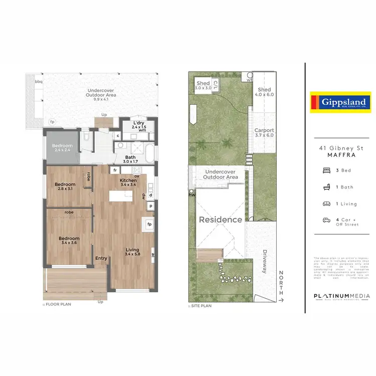 Floorplan of Homely house listing, 41 Gibney Street, Maffra VIC 3860