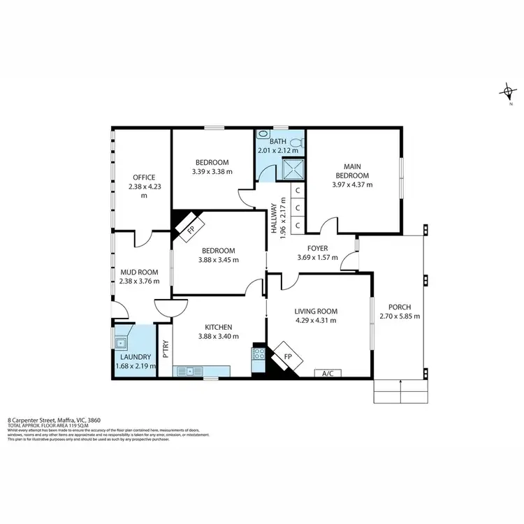 Floorplan of Homely house listing, 8 Carpenter Street, Maffra VIC 3860