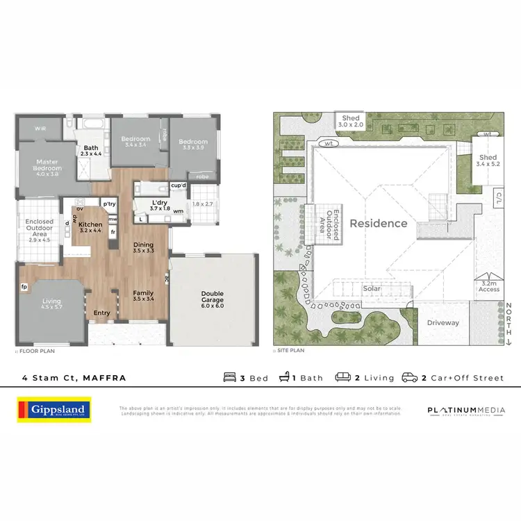 Floorplan of Homely house listing, 4 Stam Court, Maffra VIC 3860