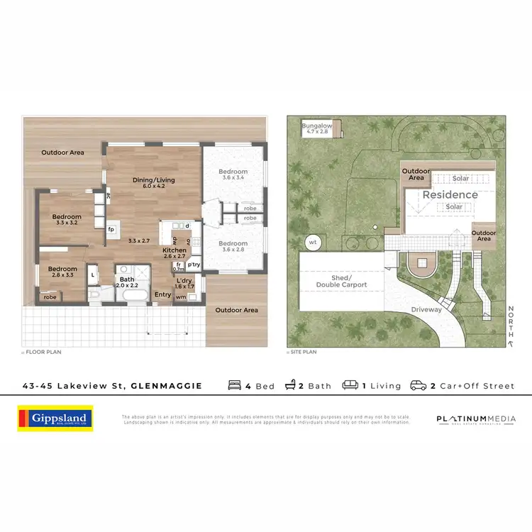 Floorplan of Homely house listing, 43-45 Lakeview Street, Glenmaggie VIC 3858