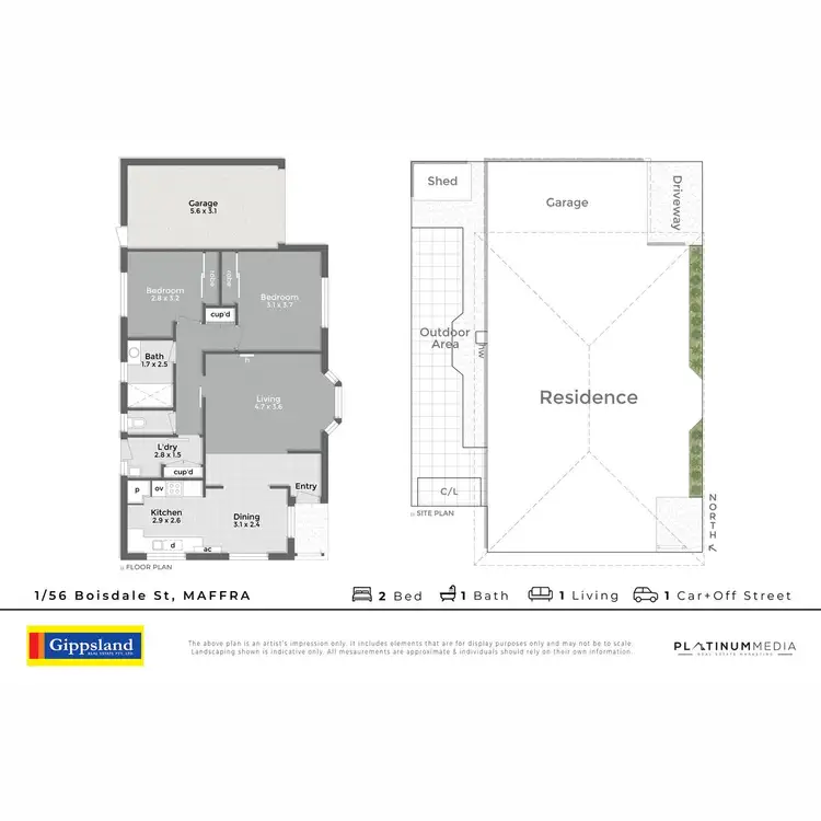 Floorplan of Homely unit listing, 1/56 Boisdale Street, Maffra VIC 3860