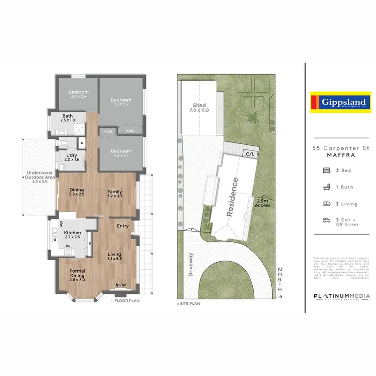 Floorplan of Homely house listing, 55 Carpenter Street, Maffra VIC 3860