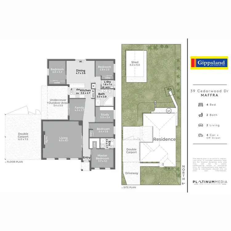 Floorplan of Homely house listing, 39 Cedarwood Drive, Maffra VIC 3860