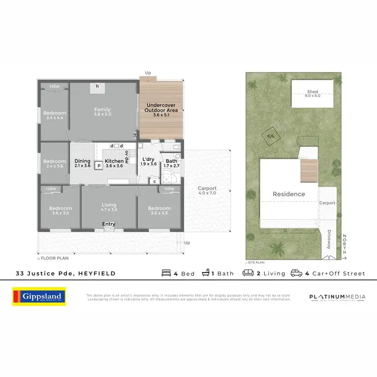 Floorplan of Homely house listing, 33 Justice Parade, Heyfield VIC 3858