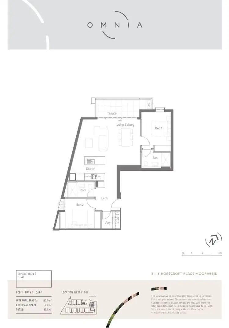 Floorplan of Homely apartment listing, 101/4A Horscroft Place, Moorabbin VIC 3189