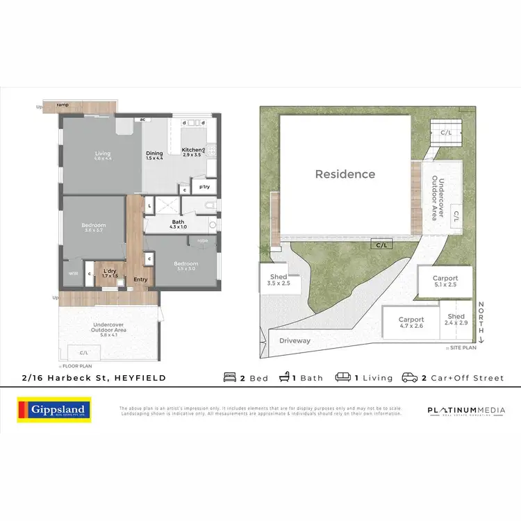 Floorplan of Homely unit listing, 2/16 Harbeck Street, Heyfield VIC 3858