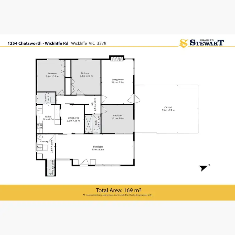 Floorplan of Homely rural property listing, 1356 Chatsworth-Wickliffe Road, Wickliffe VIC 3379