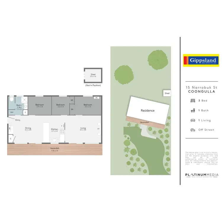 Floorplan of Homely house listing, 15 Narrobuk Street, Coongulla VIC 3860