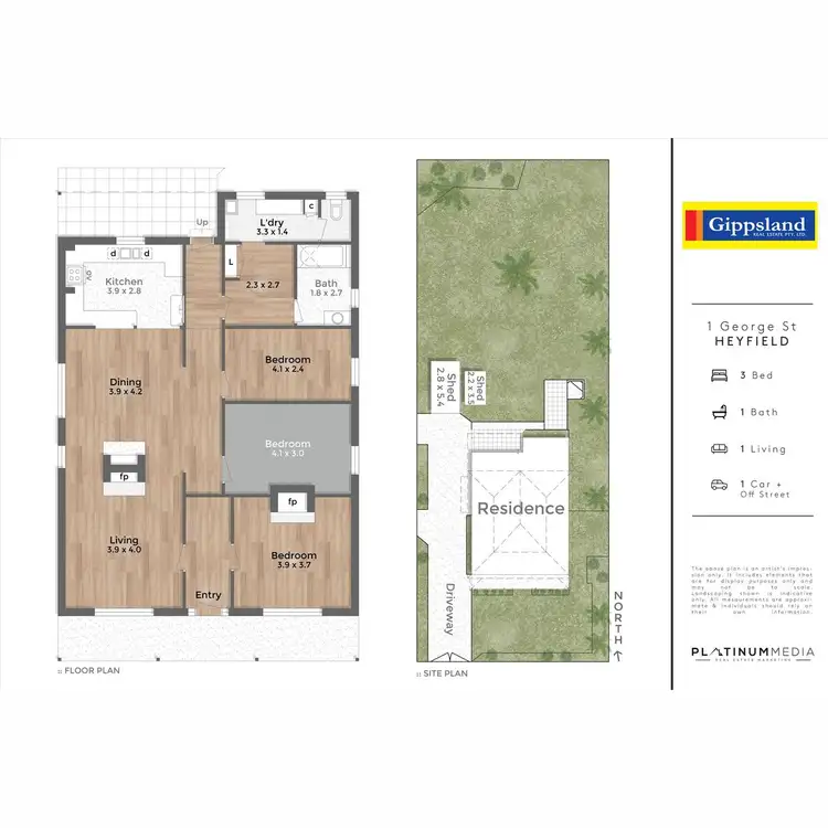 Floorplan of Homely house listing, 1 George Street, Heyfield VIC 3858