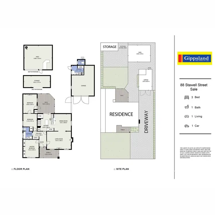 Floorplan of Homely house listing, 88 Stawell Street, Sale VIC 3850