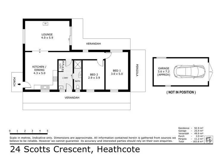 Floorplan of Homely house listing, 24 Scotts Crescent, Heathcote VIC 3523