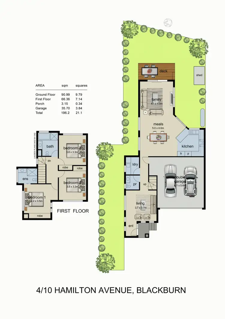Floorplan of Homely townhouse listing, 4/10 Hamilton Avenue, Blackburn VIC 3130