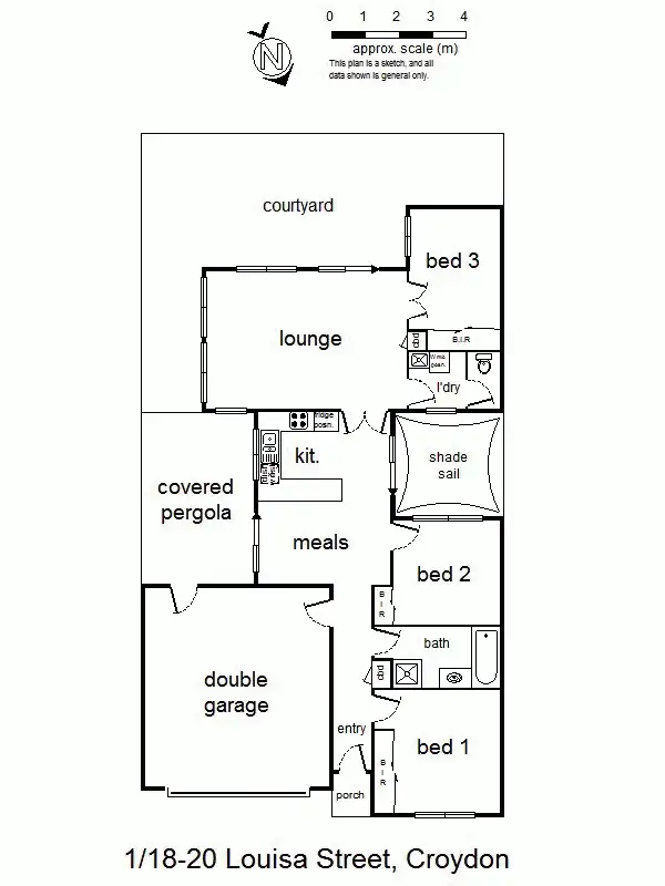 Floorplan of Homely unit listing, 1/18-20 Louisa Street, Croydon VIC 3136