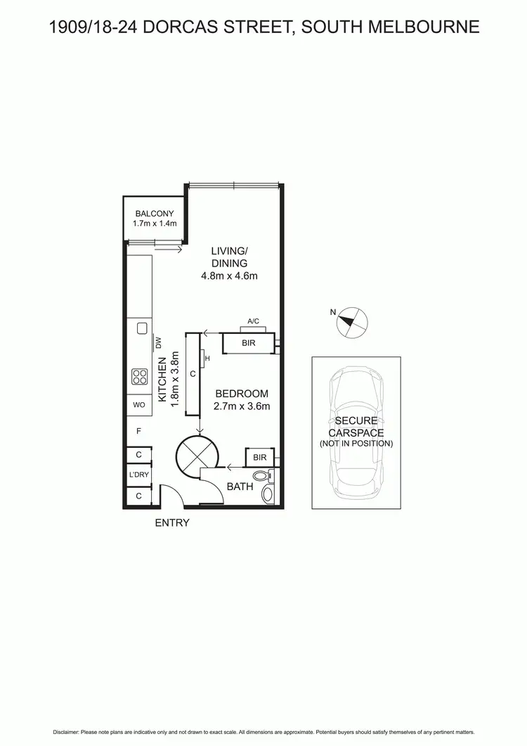 Floorplan of Homely apartment listing, 1909/22 Dorcas Street, Southbank VIC 3006