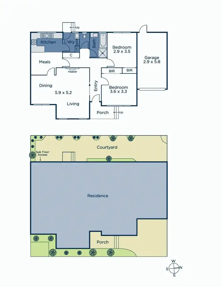 Floorplan of Homely villa listing, 2/7 Clifton Road, Hawthorn East VIC 3123