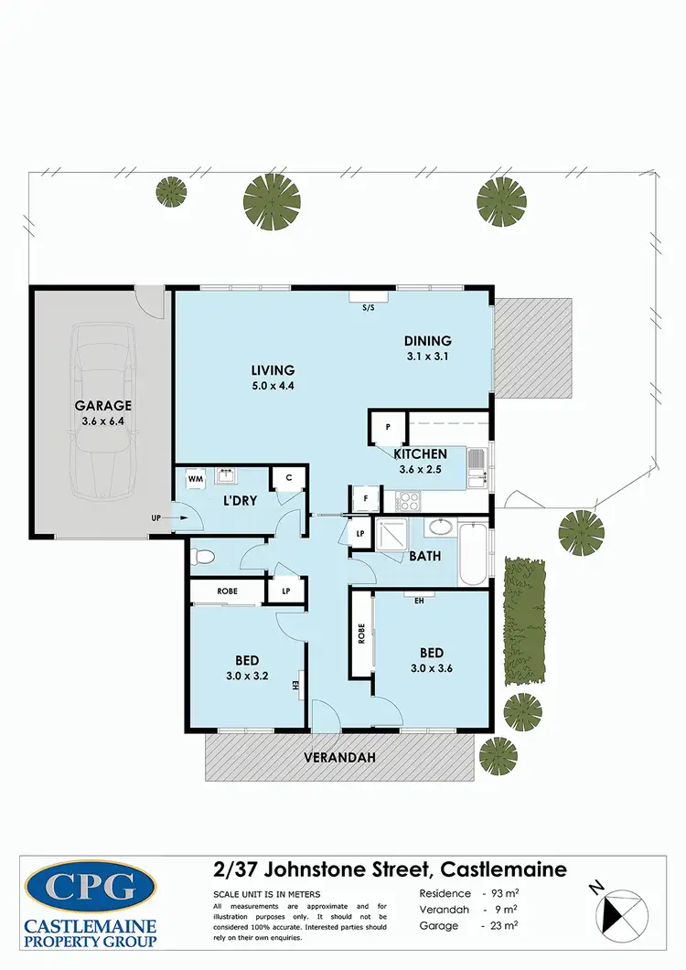 Floorplan of Homely unit listing, 2/37 Johnstone Street, Castlemaine VIC 3450