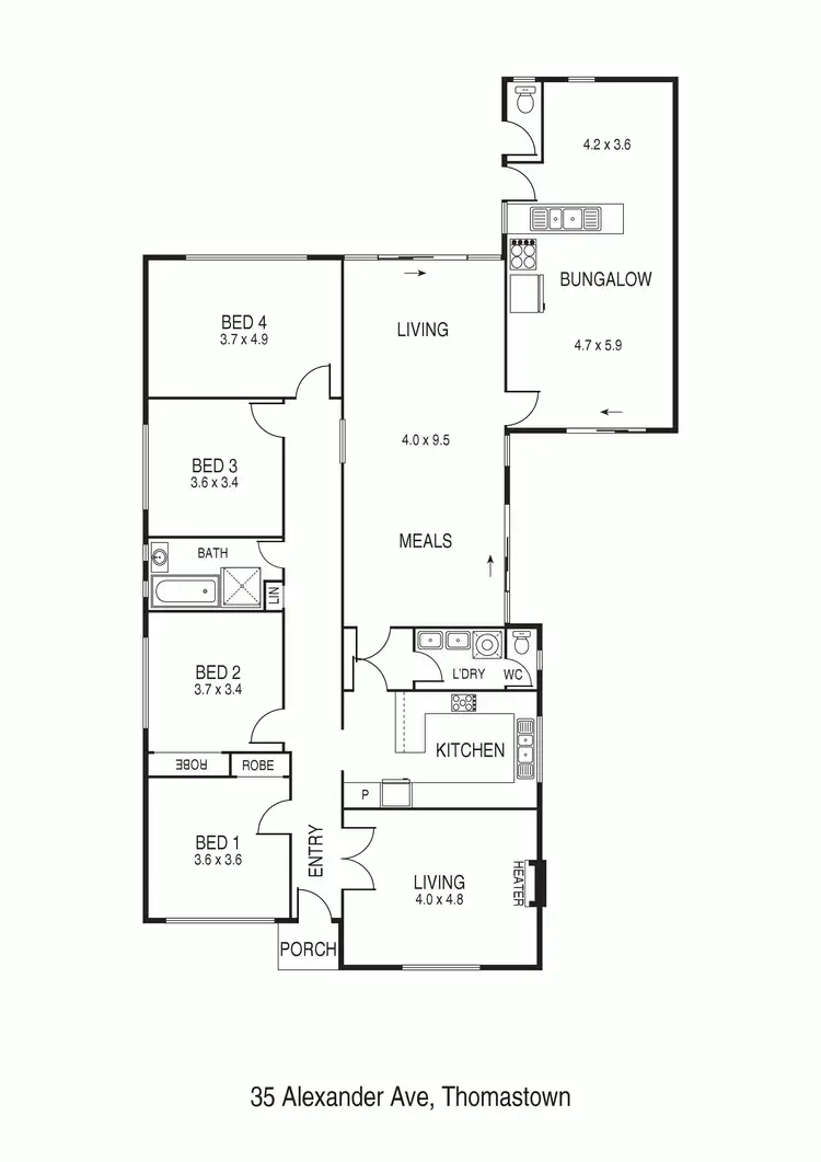 Floorplan of Homely house listing, 35 Alexander Avenue, Thomastown VIC 3074