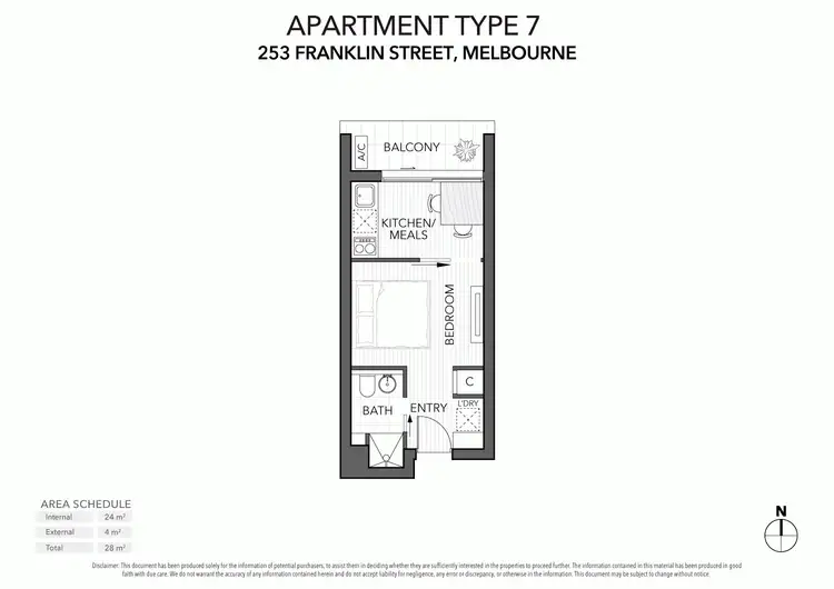 Floorplan of Homely apartment listing, 412/253 Franklin Street, Melbourne VIC 3000