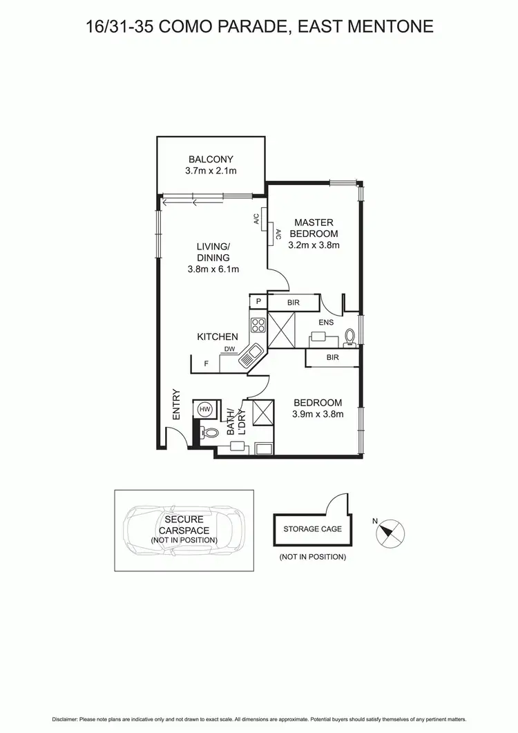 Floorplan of Homely apartment listing, 16/31-35 Como Parade East, Mentone VIC 3194