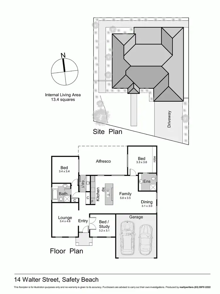 Floorplan of Homely house listing, 14 Walter Street, Safety Beach VIC 3936