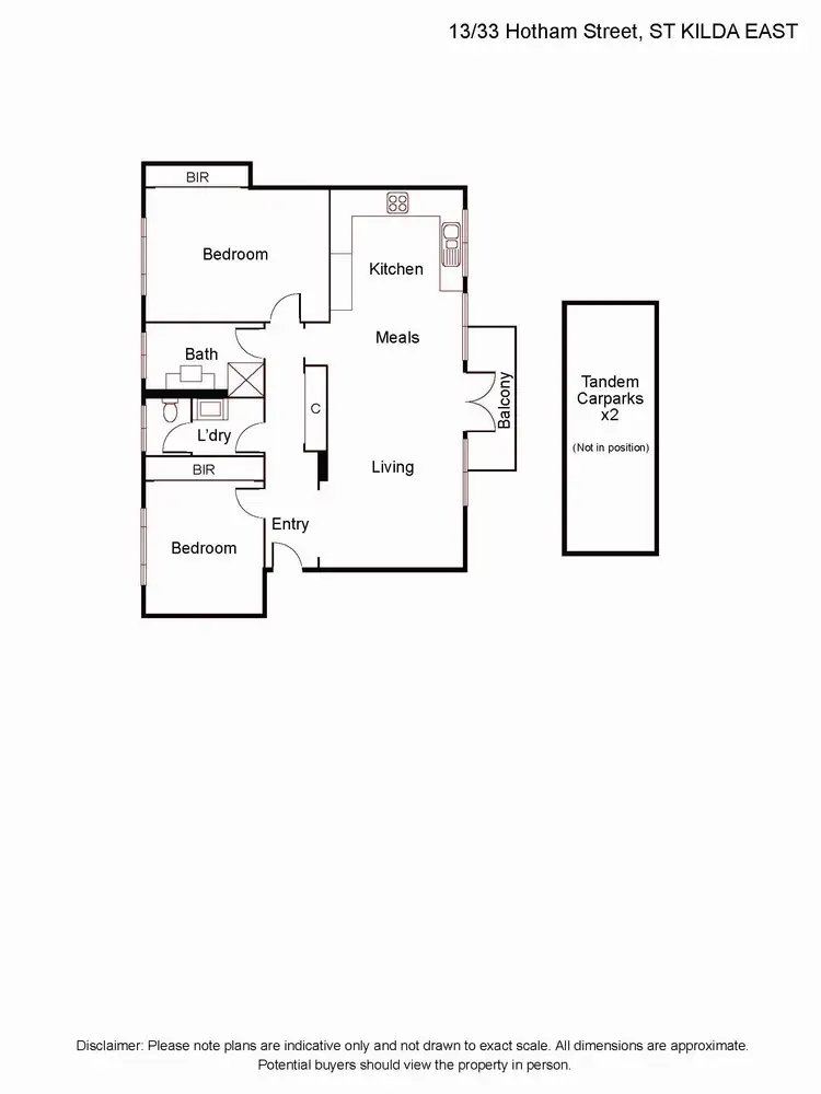 Floorplan of Homely apartment listing, 13/33 Hotham Street, St Kilda East VIC 3183