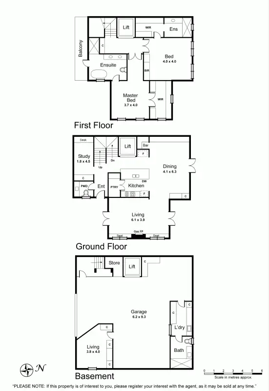 Floorplan of Homely townhouse listing, 5 Myrtle Street, Brighton VIC 3186