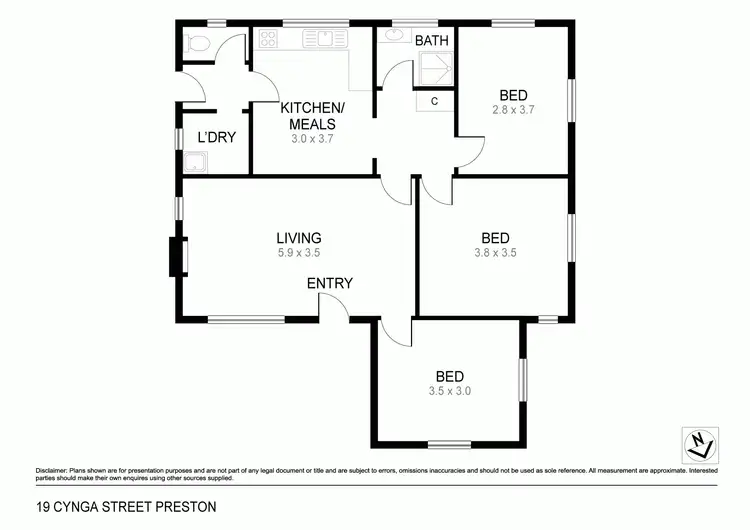 Floorplan of Homely house listing, 19 Cynga Street, Preston VIC 3072