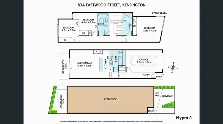 Floorplan of Homely townhouse listing, 83A Eastwood Street, Kensington VIC 3031