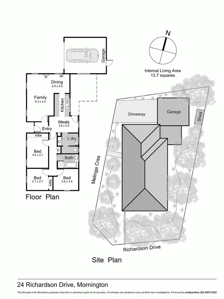 Floorplan of Homely house listing, 24 Richardson Drive, Mornington VIC 3931