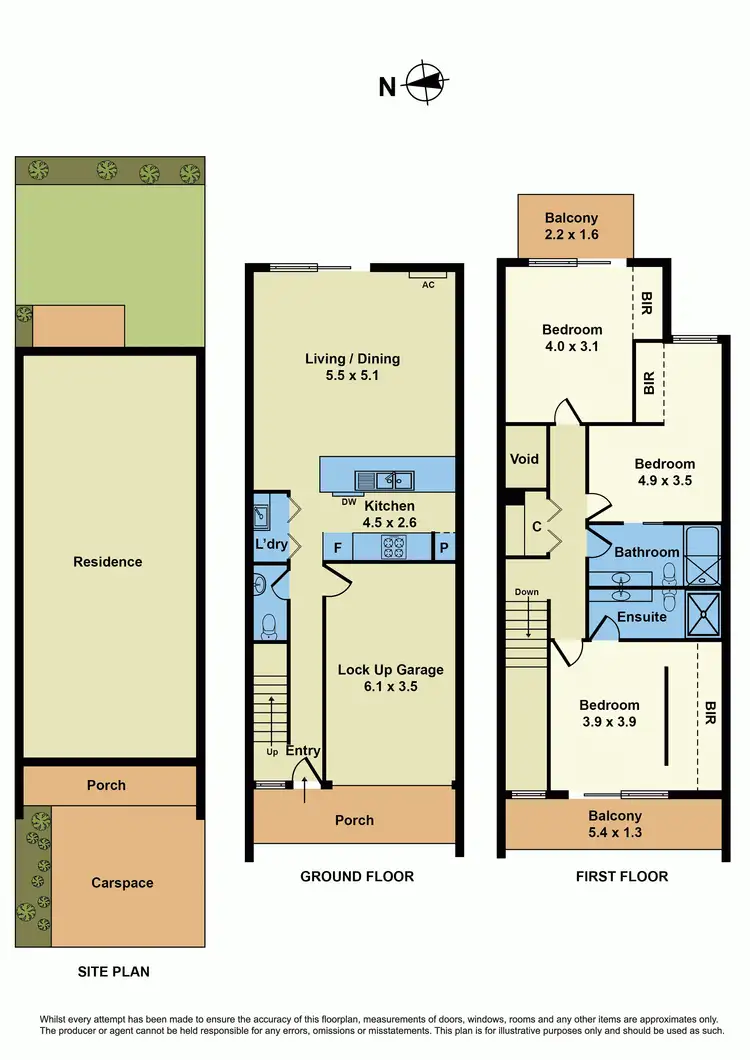 Floorplan of Homely townhouse listing, 6/119 Blackshaws Road, Newport VIC 3015