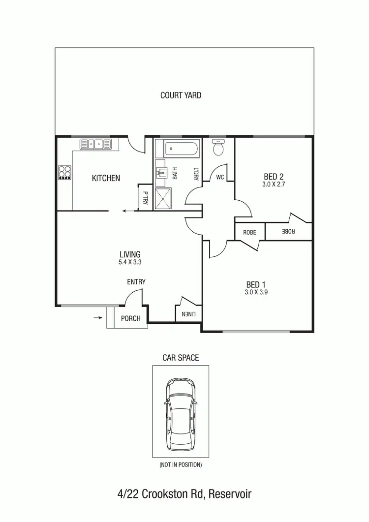 Floorplan of Homely unit listing, 4/22 Crookston Road, Reservoir VIC 3073