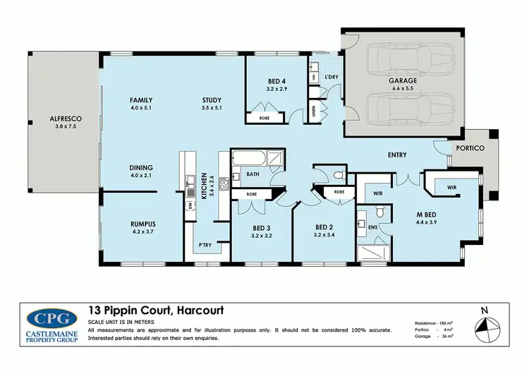 Floorplan of Homely house listing, 13 Pippin Court, Harcourt VIC 3453