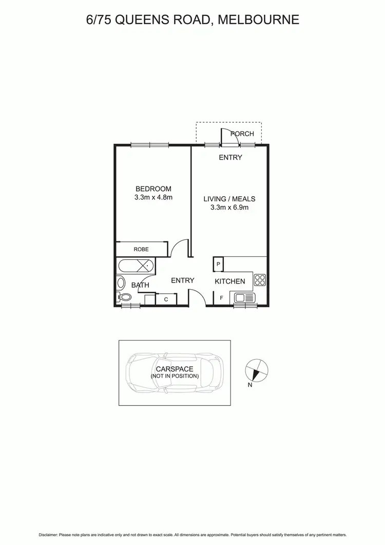 Floorplan of Homely apartment listing, 6/75 Queens Road, Melbourne VIC 3004