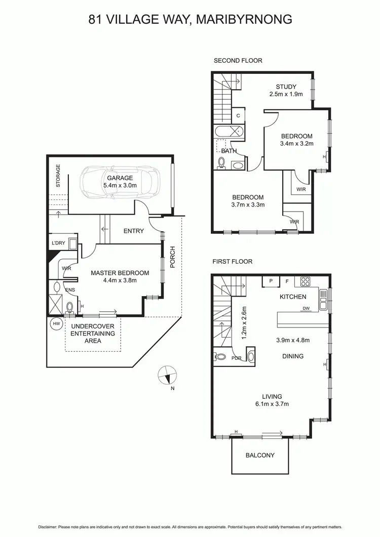 Floorplan of Homely townhouse listing, 81 Village Way, Maribyrnong VIC 3032
