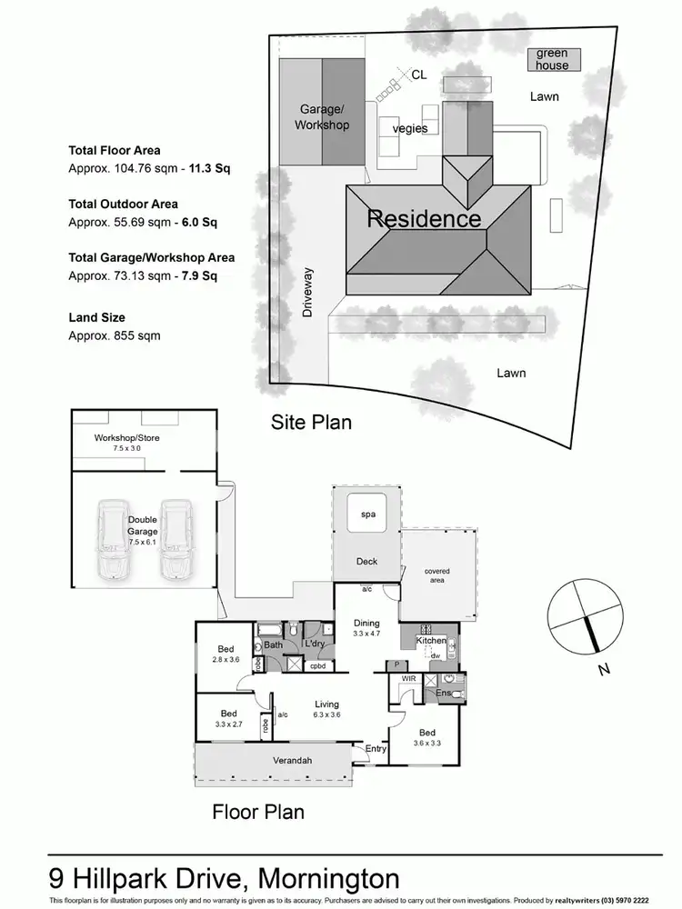 Floorplan of Homely house listing, 9 Hillpark Drive, Mornington VIC 3931
