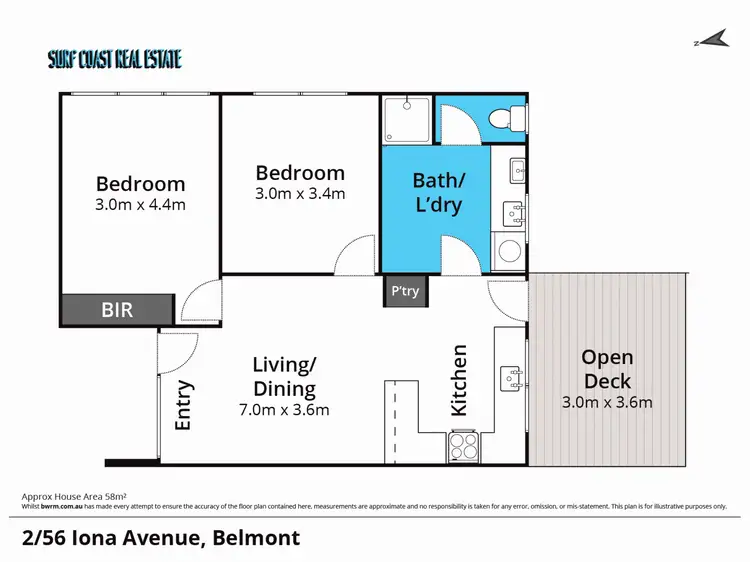Floorplan of Homely unit listing, 2/56 IONA Avenue, Belmont VIC 3216