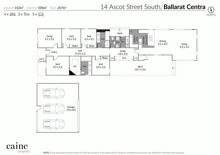 Floorplan of Homely house listing, 14 Ascot Street, Ballarat Central VIC 3350