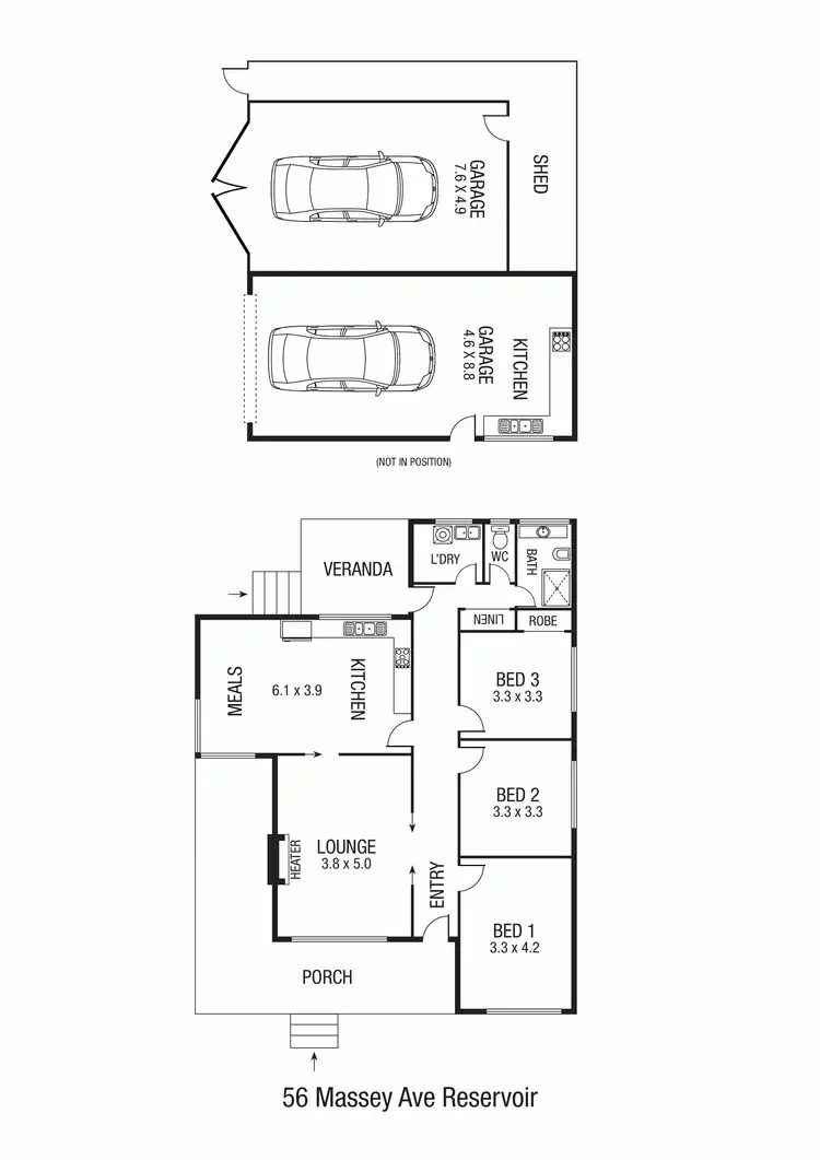 Floorplan of Homely house listing, 56 Massey Avenue, Reservoir VIC 3073