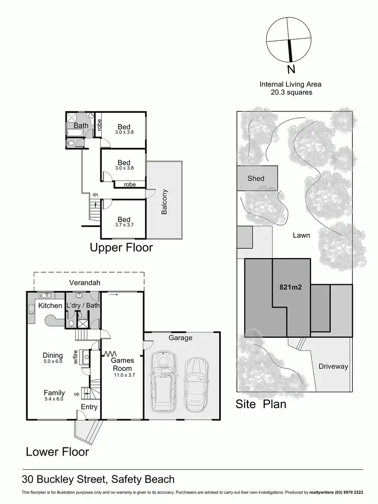 Floorplan of Homely house listing, 30 Buckley Street, Safety Beach VIC 3936