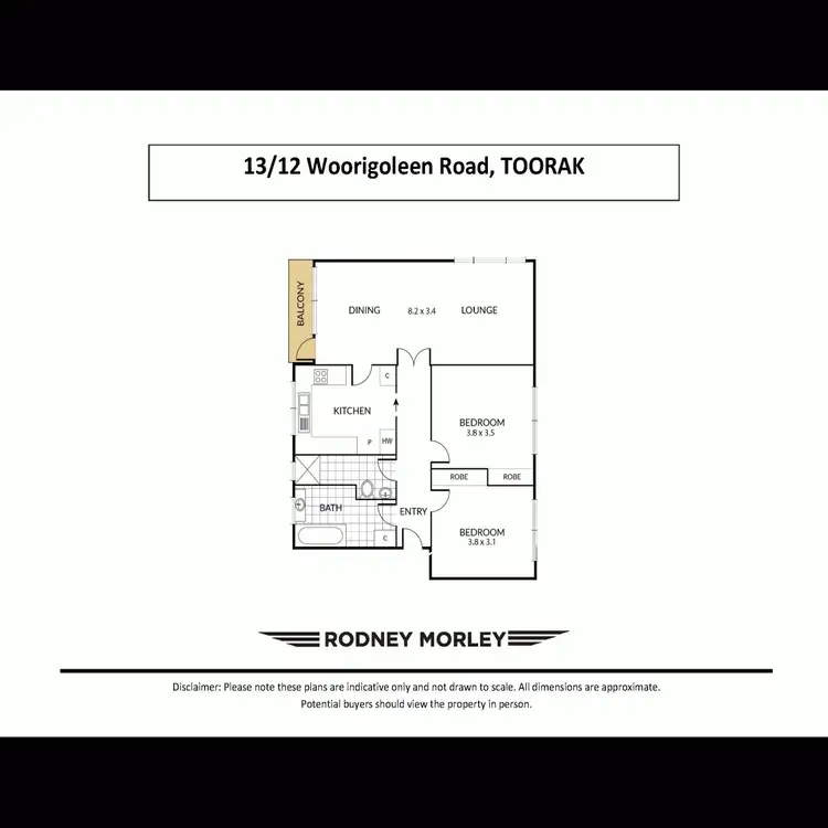 Floorplan of Homely apartment listing, 13/12 Woorigoleen Road, Toorak VIC 3142