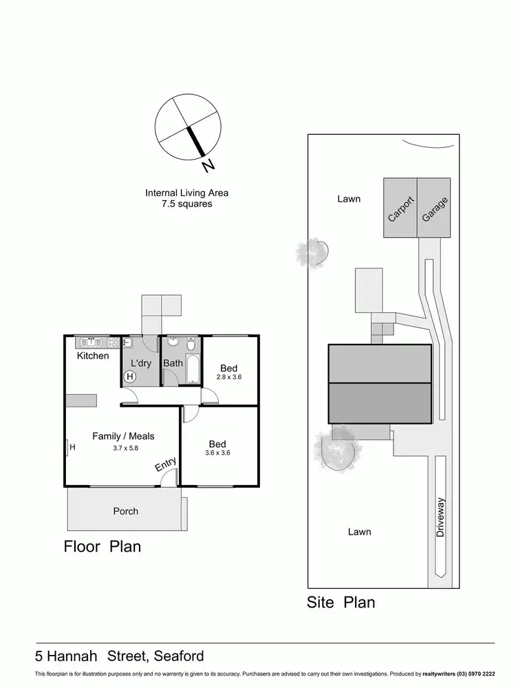 Floorplan of Homely house listing, 5 Hannah Street, Seaford VIC 3198